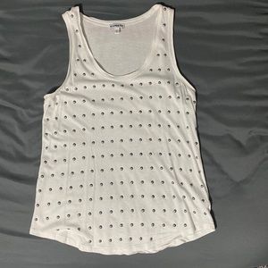 Express White Tank with Silver Studs. Size Medium.